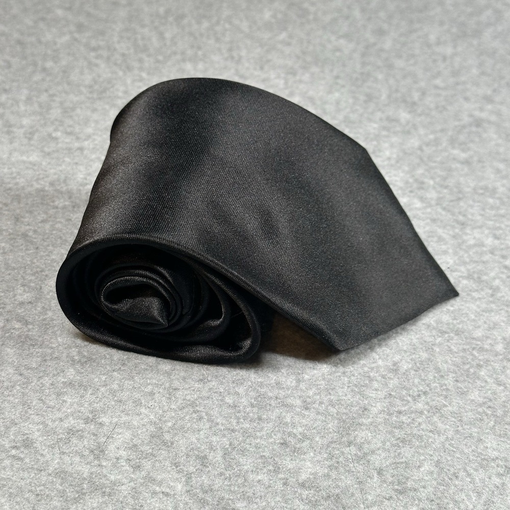Romario Manzini Classic Black Tie Microfiber Mens Necktie Formal 59x4in